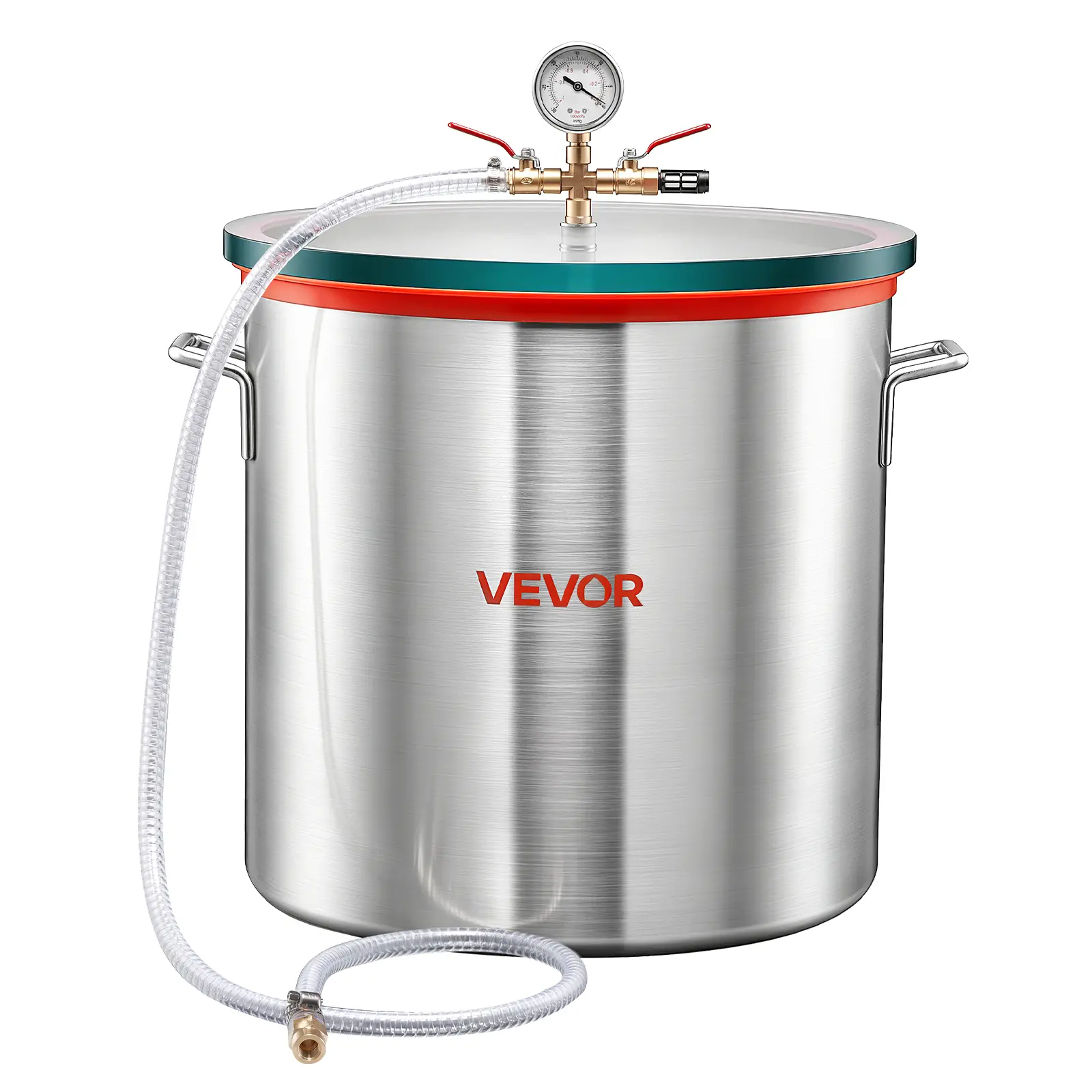 【summerfinds】VEVOR 15 Gallon Vacuum Chamber, Aluminum Alloy, Vacuum Degassing Chamber with Tempered Glass Lid, Hose, Air Filter, for Resin Casting, Stabilizing Wood, Degassing Silicone, Epoxies, Essential Oils fathersdaygift