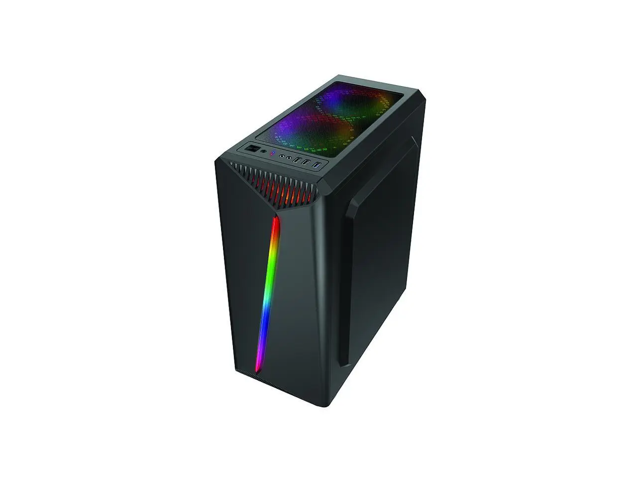 Bgears b-Vigor RGB Black Steel / Plastic / Tempered Glass ATX Mid Tower Computer Case with RGB Front Panel