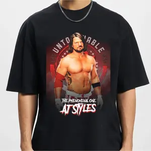 AJ Styles Themed Black Graphic Tee – Pro Wrestling Casual Fan Shirt