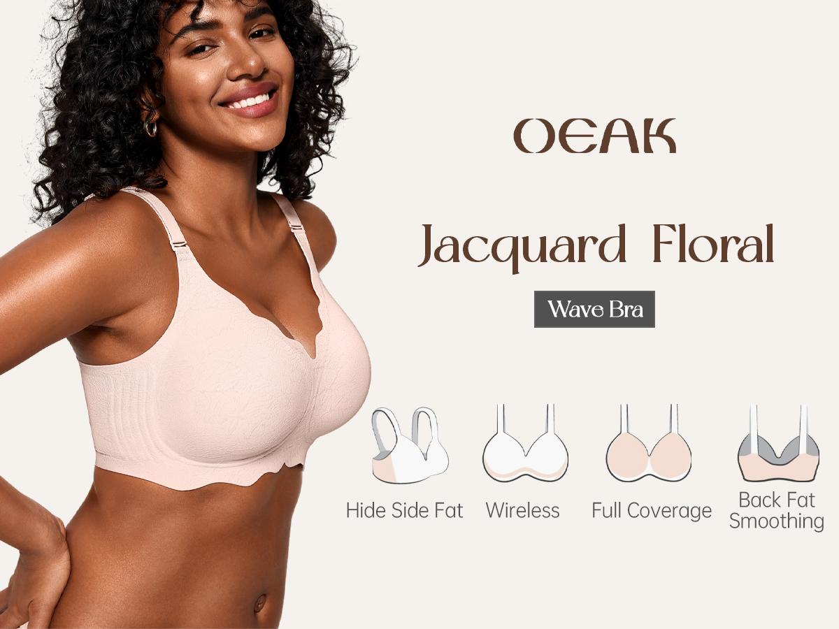OEAK Women Jelly Bras No Underwire Scalloped V Neck Push Up Bra Buttery Soft Tshirt Bra Seamless Full Coverage Everyday Bras OEAK Women Jelly Bras No Underwire Scalloped V Neck Push Up Bra Buttery Soft Tshirt Bra Seamless Full Coverage Everyday Bras