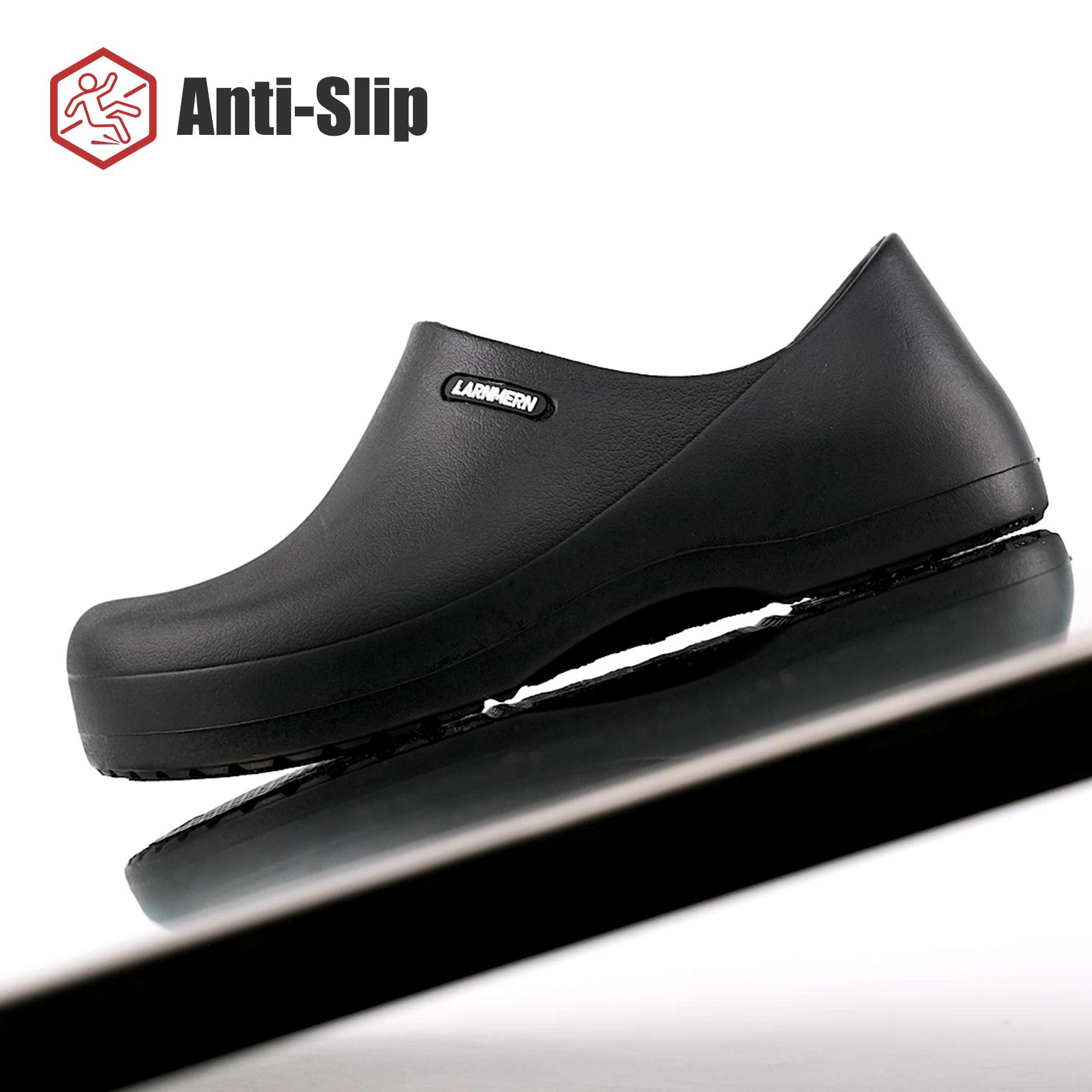 Anti-slip Waterproof Work Shoes Oil-Resistant Chef Nurse Slippers Lightweight Cushioned Wide Toe All Seasons Hospital Kitchen Restaurant