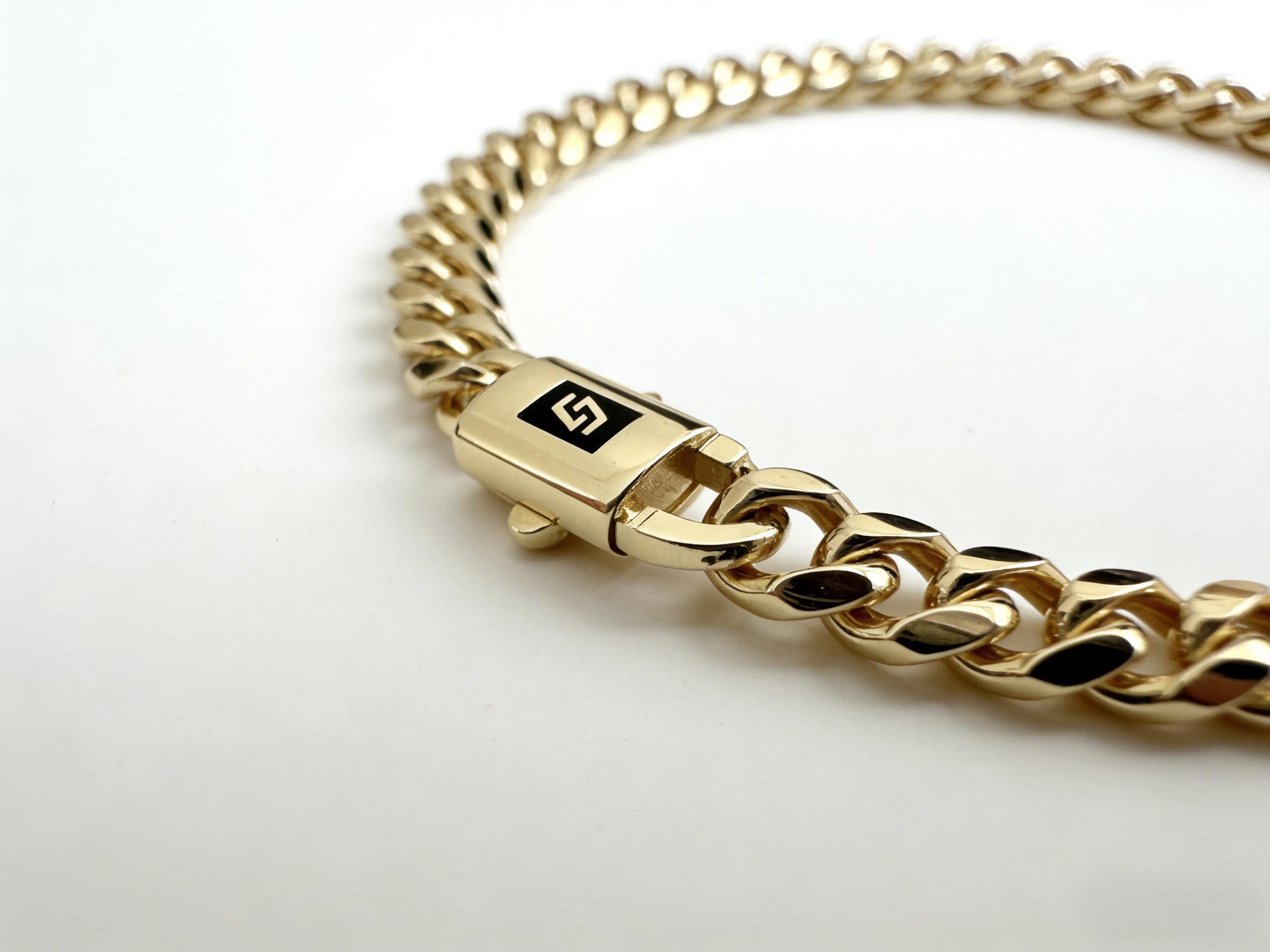 Jewelry Set 1pcs 14K Gold Vacuum Plated Stainless Steel With Copper Black "S" Ear Clasp Miami Cuban Link Chain 6-14mm Necklace Women & Men Luxury Jewelry, Daily Wear, Fashion, Gift, Chicano, Classic, Hip Hop, Simple, Sporty