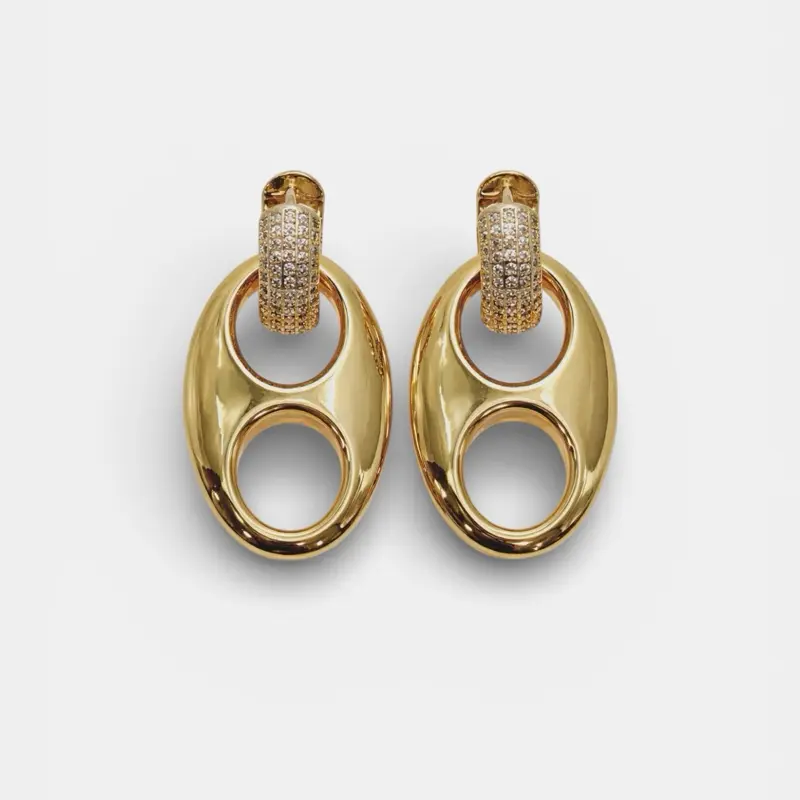 Big beans earrings gold plated 14 k