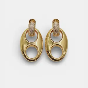 Big beans earrings gold plated 14 k