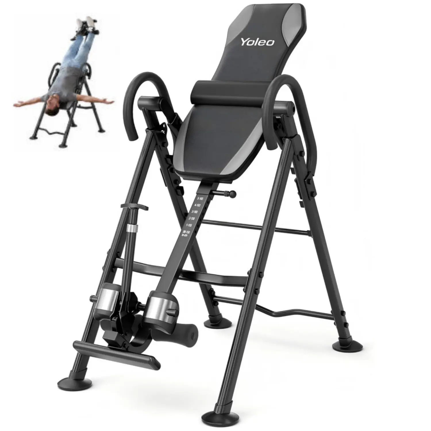 Inversion Table for Back Pain Relief, Neck Sciatica Relief, 300 lbs Weight Capacity w/Lumbar Support Comfortable Ankle Holders Easy to Assemble Back Stretcher Machine
