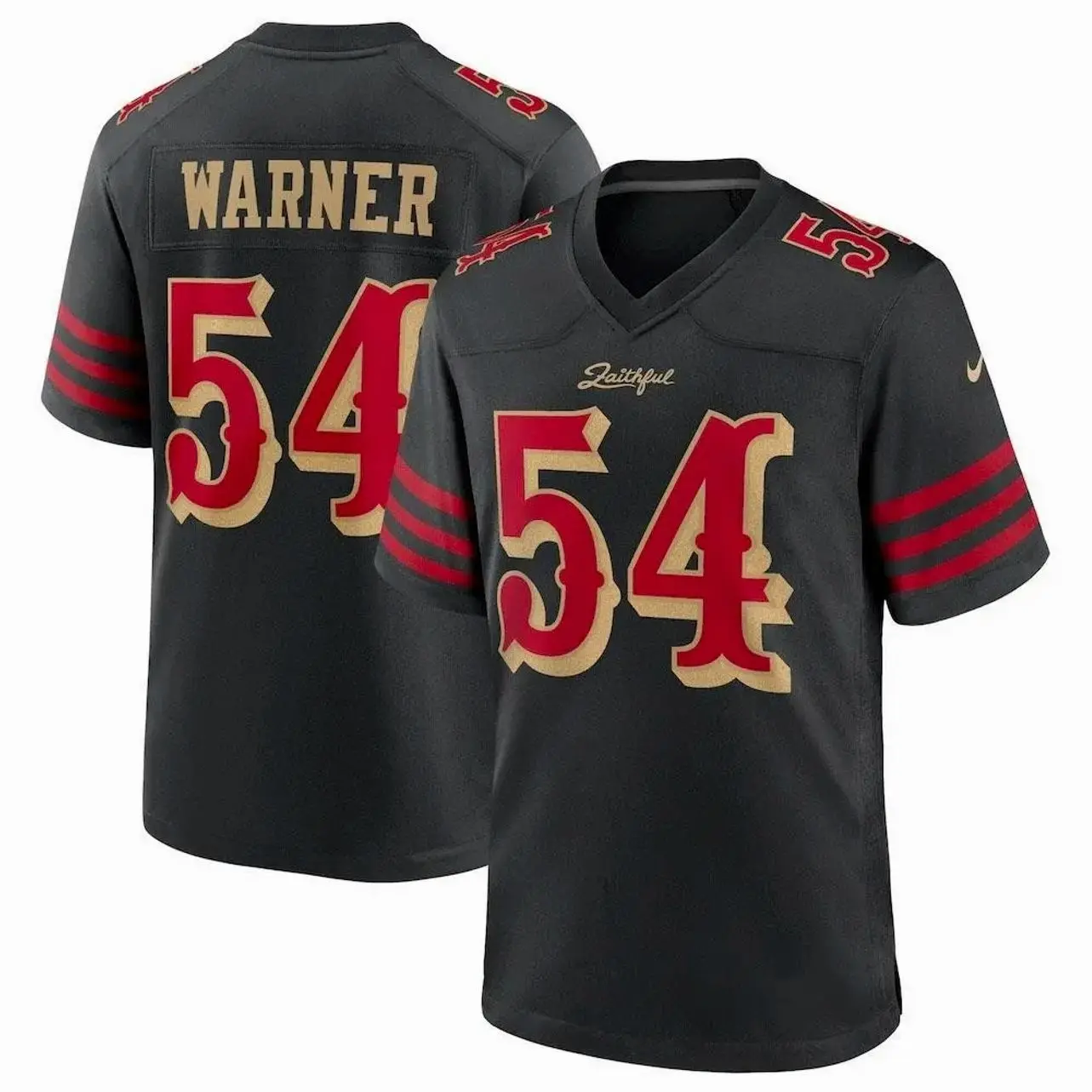 Warner #54 Football Jersey Black Game Jersey for Men & Women - Unisex Football Jersey Black Number 54 Lightweight Shirt