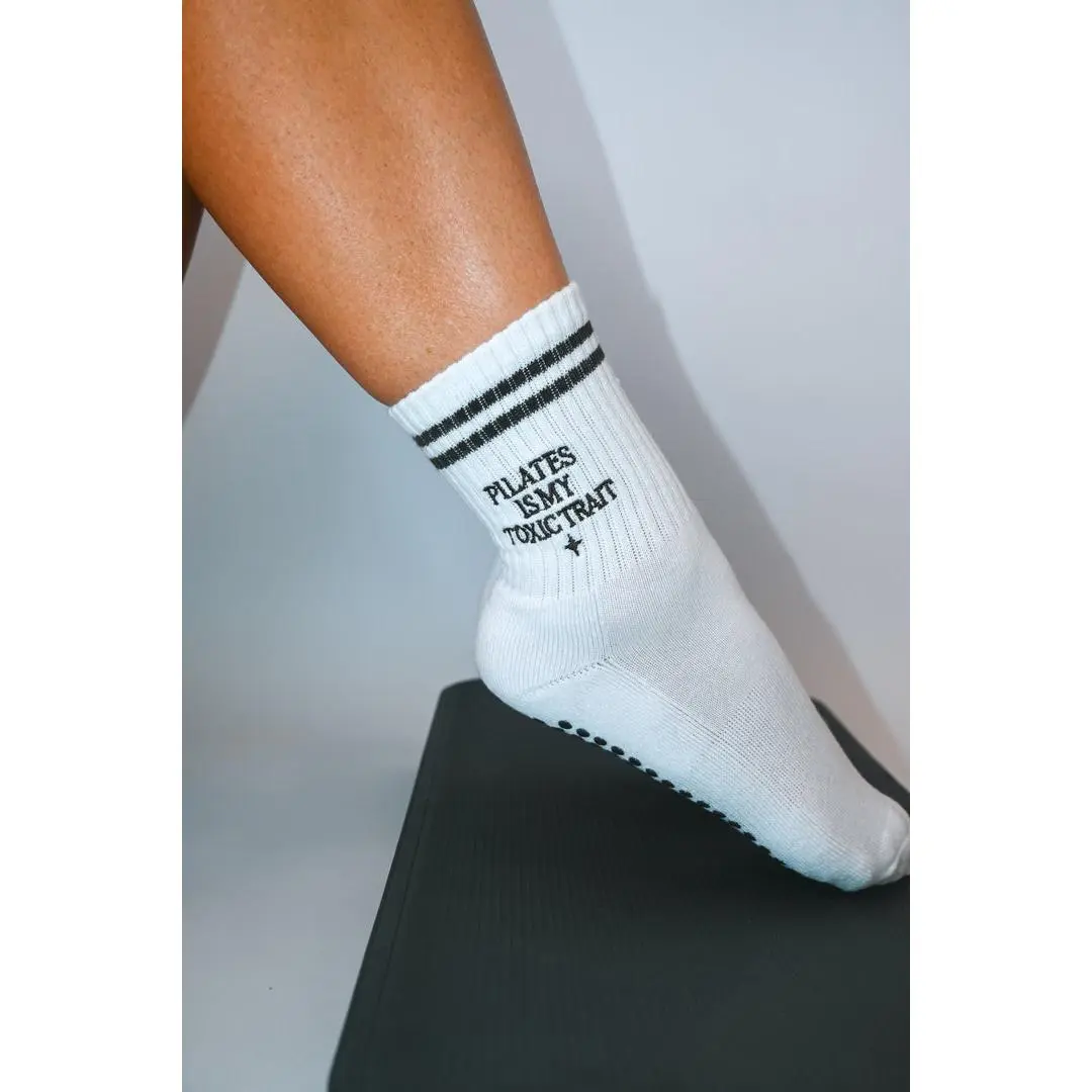 Pilates Is My Toxic Trait Crew Grip Sock