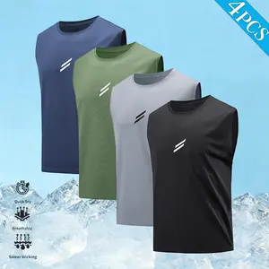 Men’s 4-Piece value pack Summer Fitness Muscle Tank Top Set – Breathable, Sweat-Wicking, Loose Fit, Quick-Dry Sleeveless Basketball Tops for Training