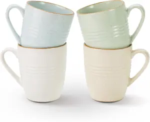 ONE of ONE Jupiter Coffee Mugs Set of 4, 13 oz Coffee Mug, Microwave and Dishwasher Safe, Coffee Cups with Handle for Coffee, Tea, Cocoa, Milk, Multi-color