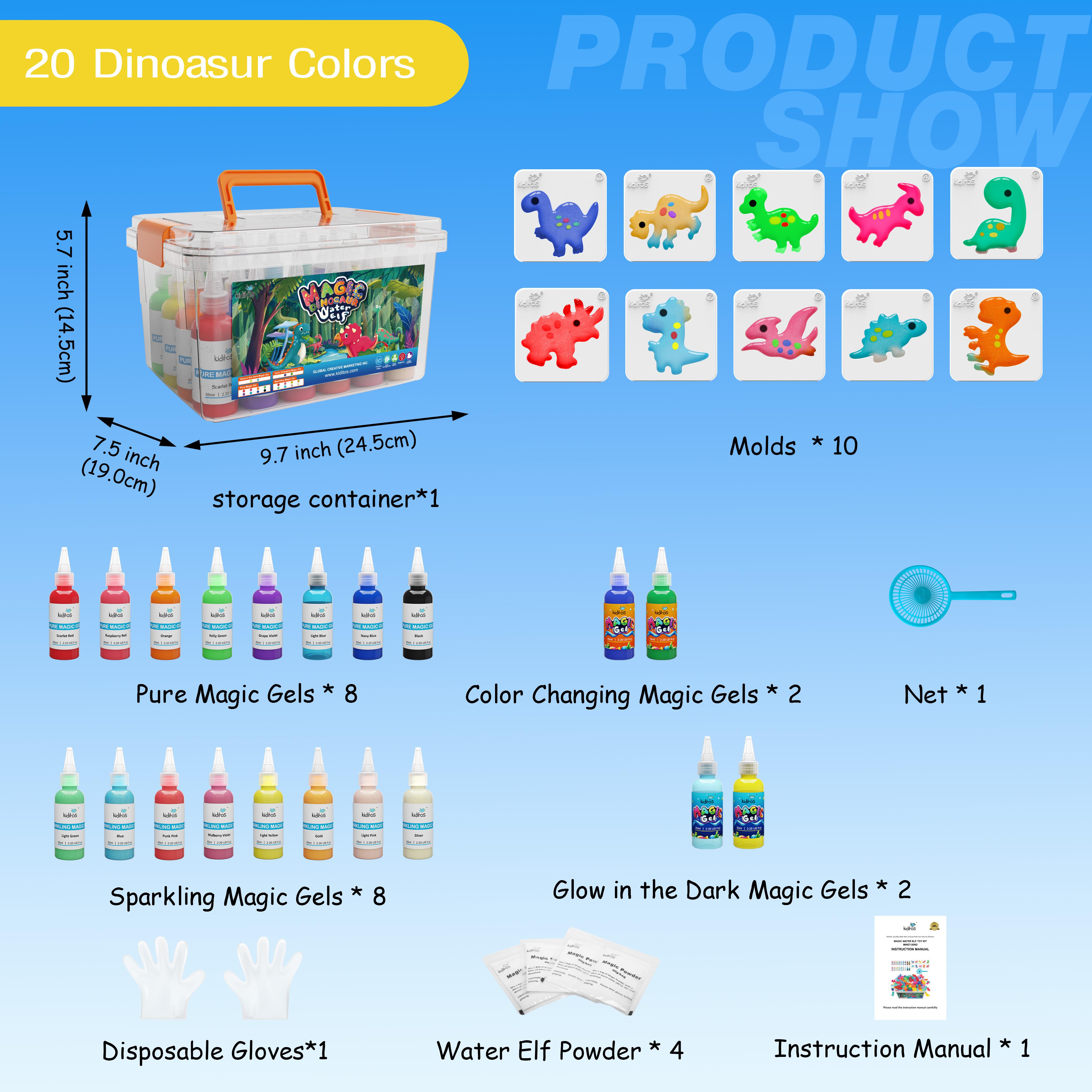 Kiditos Magic Water Elf Toy Kit with Magic Gels & Molds – Squishy Maker, Sensory Toys, Summer DIY Water Pets, STEM Crafts, Family-Friendly Imaginative Play, Birthday Gifts & Party Favors for Kids Ages 3+