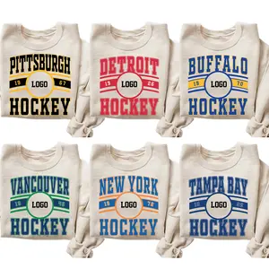 [Sale Up To 50%] Vintage 90s All Team Hockey fan Sport Sand Sweatshirt, Retro All Team Hockey, Ice Hockey Shirts, Game Day Menswear Top