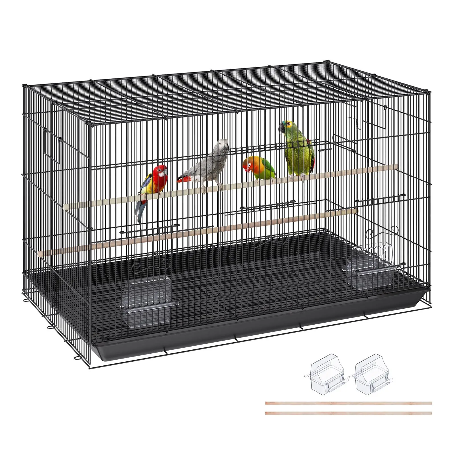 【SummerFinds】VEVOR 30 inch Bird Cage,  Metal Large Parakeet Cages for Cockatiels Small Parrot Budgies Lovebirds Canaries, Pet Bird Cage with Rolling Stand and Tray