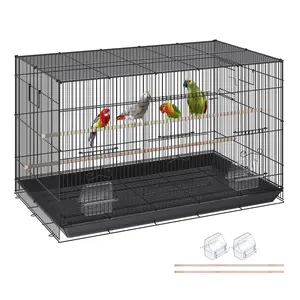 VEVOR 30 inch Bird Cage,  Metal Large Parakeet Cages for Cockatiels Small Parrot Budgies Lovebirds Canaries, Pet Bird Cage with Rolling Stand and Tray