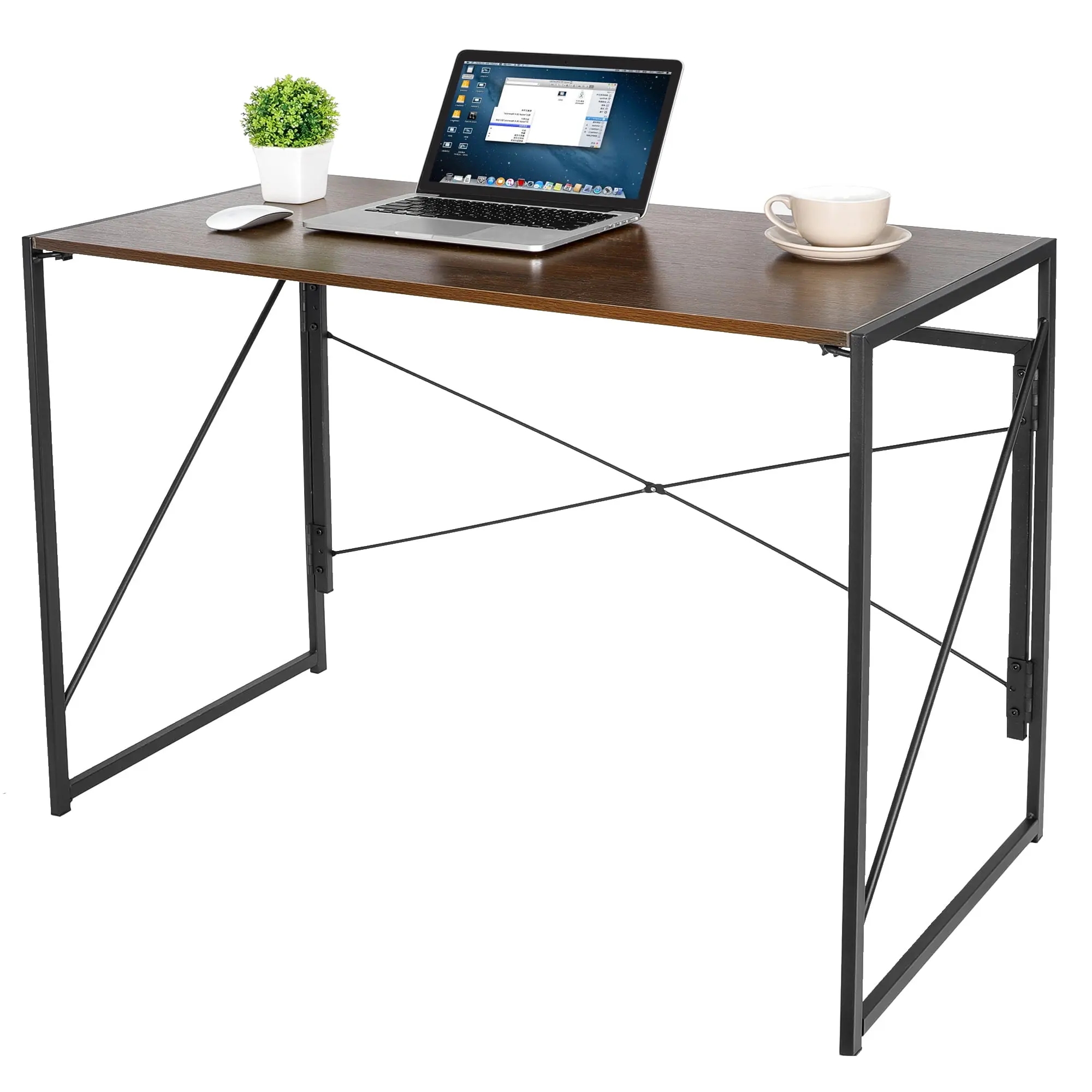 Segawe Collapsible Writing Computer Desk - Modern Office Study Table with Foldable Tabletop for Home Office Use