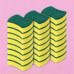 12 24 Pcs Kitchen  Set Dish Cloth Scouring Pad Non Scratch for Dishes Utensils New Design Cleaning sponge foam glass squeegee scrubber
