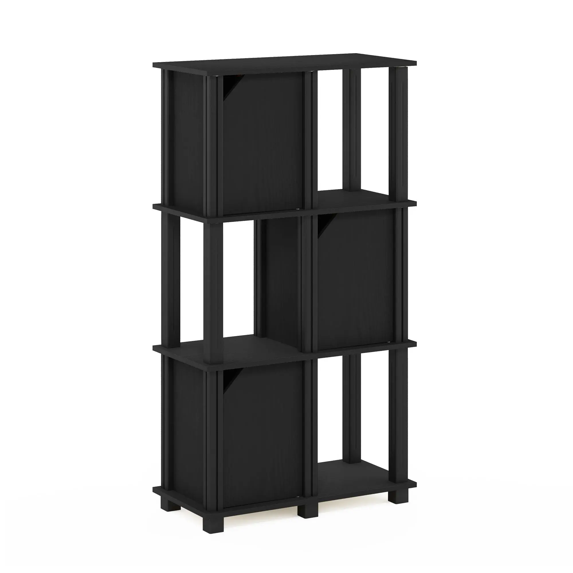 TURN-N-TUBE 4-Tier Corner Storage Shelf for Living Room, Garage, Home Office, Black Home Organizer Hook Room Accessories