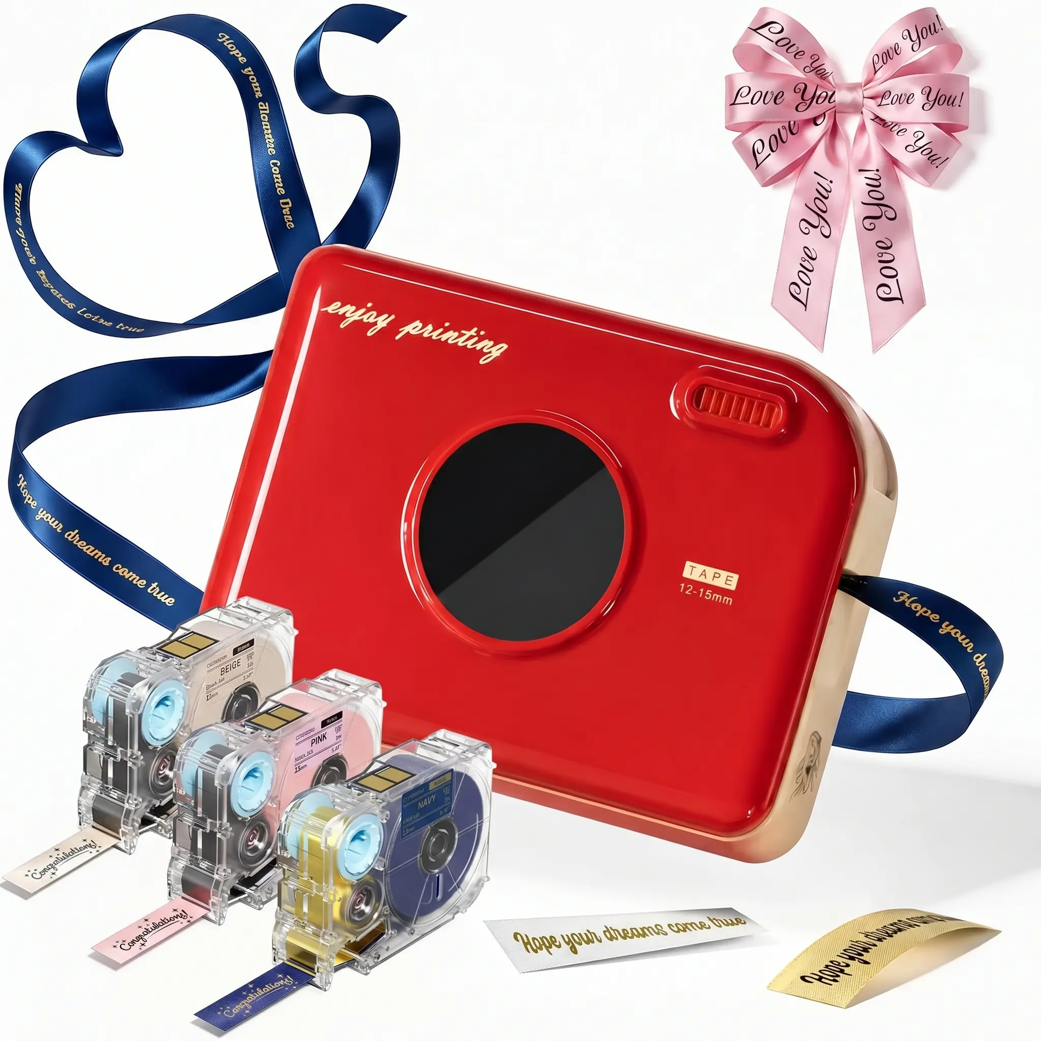 Phomemo A30 Ribbon Printer, Inkless Thermal Printer, Bluetooth Mini Ribbon Label Maker Machine with Waterproof Label for Custom Ribbon Wrapping, Wedding Bouquets, Party Favors, Fabric Tags & All DIY Crafts, Compatible with Phone/PC TikTokShopBackToSchool