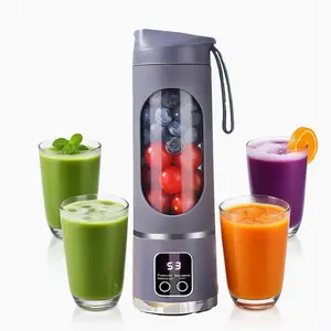 Portable Blender Personal Electric USB,Smart LED DisplayJuicer Blender, multimode juicer machine ,450ML Portable juicer Shakes and Smoothies Blender,Leakproof lid, Smart time display,12 bladesSmoothies juice, Travel, Compact, Convenient and Versatile