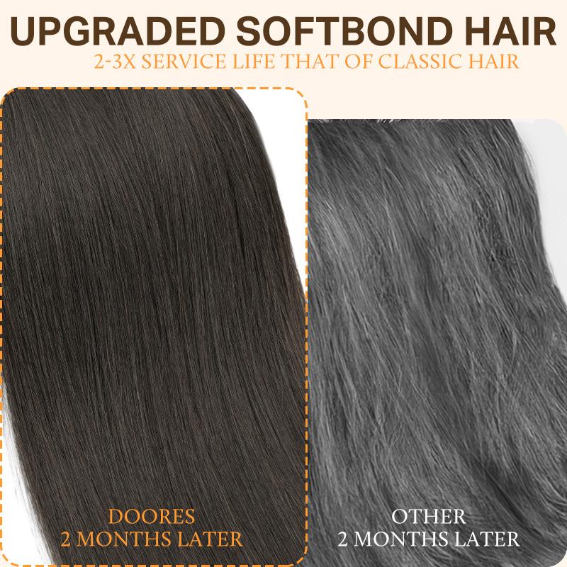 Doores Softbond Hair Extensions 16-24inch 50g Real Human Hair Invisible Women Natural for Daily Use