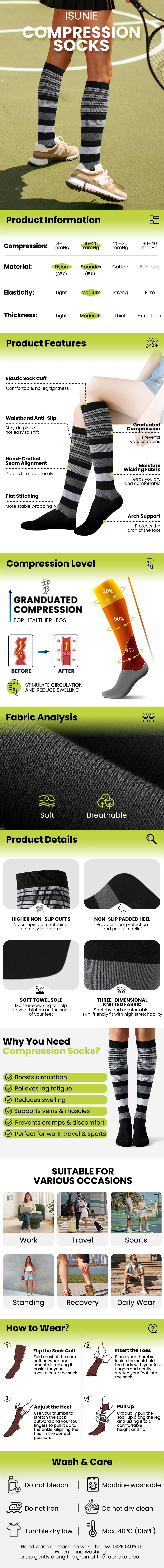 ISUNlE Compression Socks - 4 Pairs (15-20 mmHg) for Men & Women | Comfortable, Durable, and Supportive | Perfect for Everyday Use and Active Lifestyles | Breathable High Performance Fabrics,Spring Sale ISUNlE Compression Socks - 4 Pairs (15-20 mmHg) for Men & Women | Comfortable, Durable, and Supportive | Perfect for Everyday Use and Active Lifestyles | Breathable High Performance Fabrics,Spring Sale