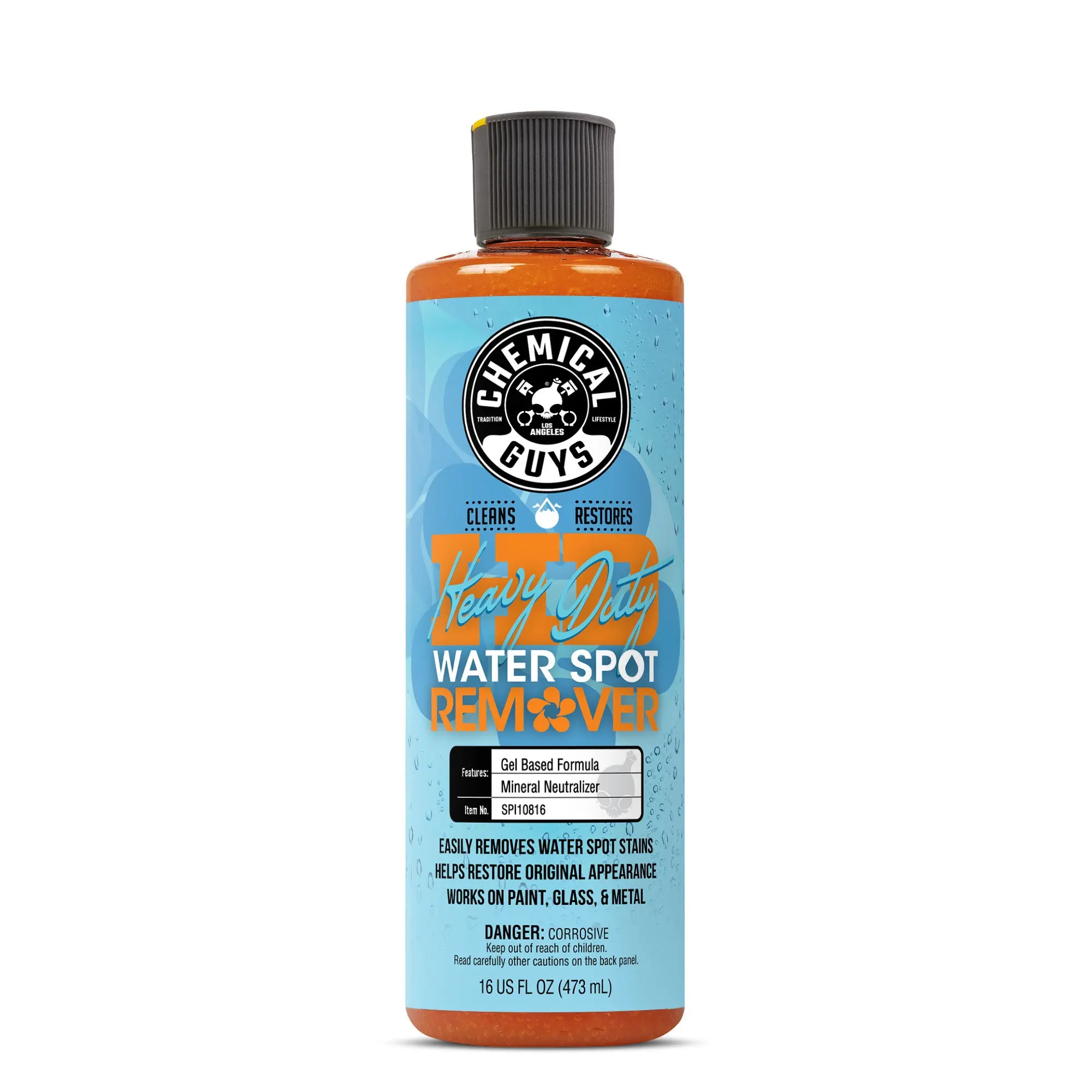 CHEMICAL GUYS Heavy Duty Water Spot Remover – Fast-Acting Gel Cleaner Eliminates Hard Water Spots, Stains & Mineral Deposits from Car Paint, Glass, Chrome, Metal & Wheels – Restore Shine & Clarity - Helps Prevent Paint Etching