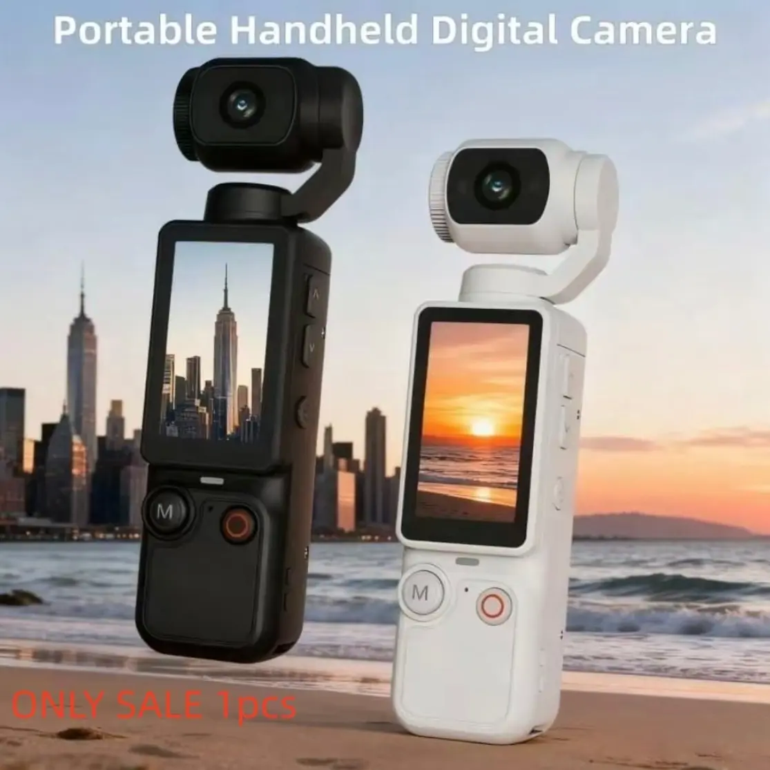 Portable Vlog Camera 180 Flip Lens and Screen Compact Mini Camera with Ring Light Memory Card Tripod for Selfies Travel Everyday Video Recording Must Have Gift