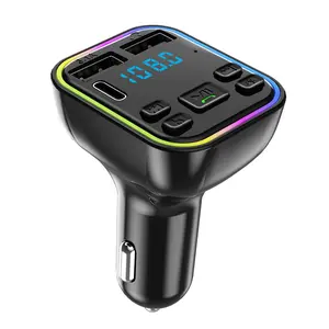 Bluetooth 5.3 FM Transmitter for Car – PD/USB-C Fast Charger, Hands-Free Calling, Supports TF Card & USB Drive, Lossless Audio Sync