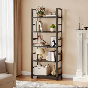 5 Tiers Bookshelf, Classical Modern Book Shelf, Tall Display Shelves in Living Room/Home/Office, Storage Organizer for CDs/Books/Movies