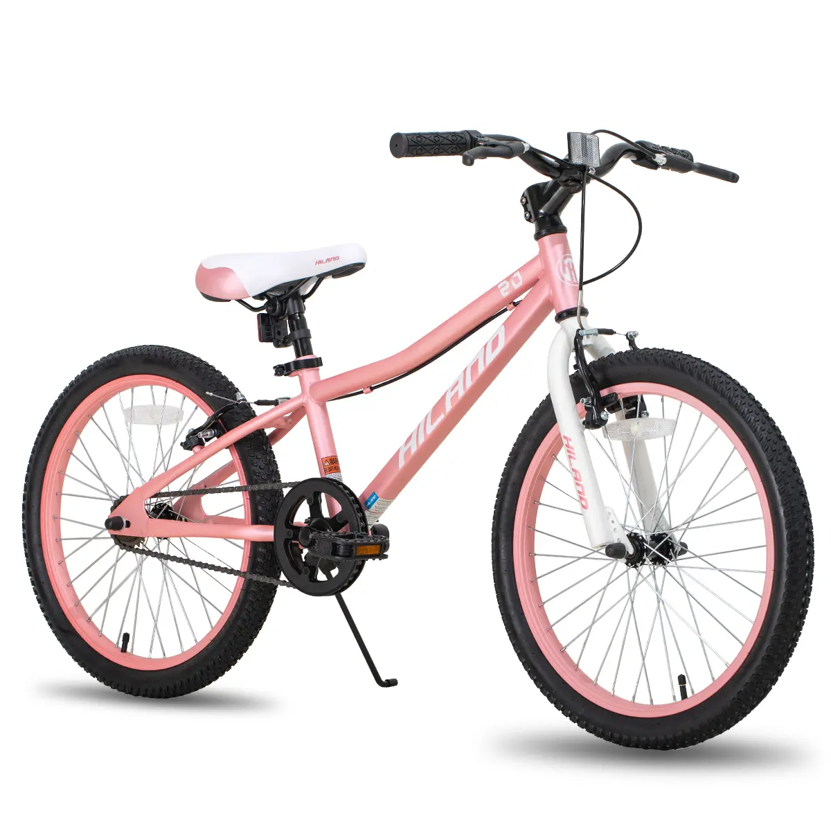 HILAND 20-Inch BMX Kids' Bicycle for 5-12 Year Olds - Sturdy Frame, Front Suspension Fork, Adjustable Seat, Wide Tire Bikes, Lightweight Seat Bikes, Brakes, Multiple Colors for Safe Riding, Single Speed