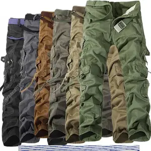 Men's Tactical Cargo Pants |         8-Pocket Loose Fit Cotton Workwear for Outdoor Use, Sizes 28-42 Menswear TrouserBeige Black pants men summer work outfits BeigePlain Plain Camouflage