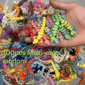 100 Pieces of Random multi-color3D Colorful Gecko Wall Decorations - Printed Home Ornaments for Room Decor & Holiday Gifts - Random Colors