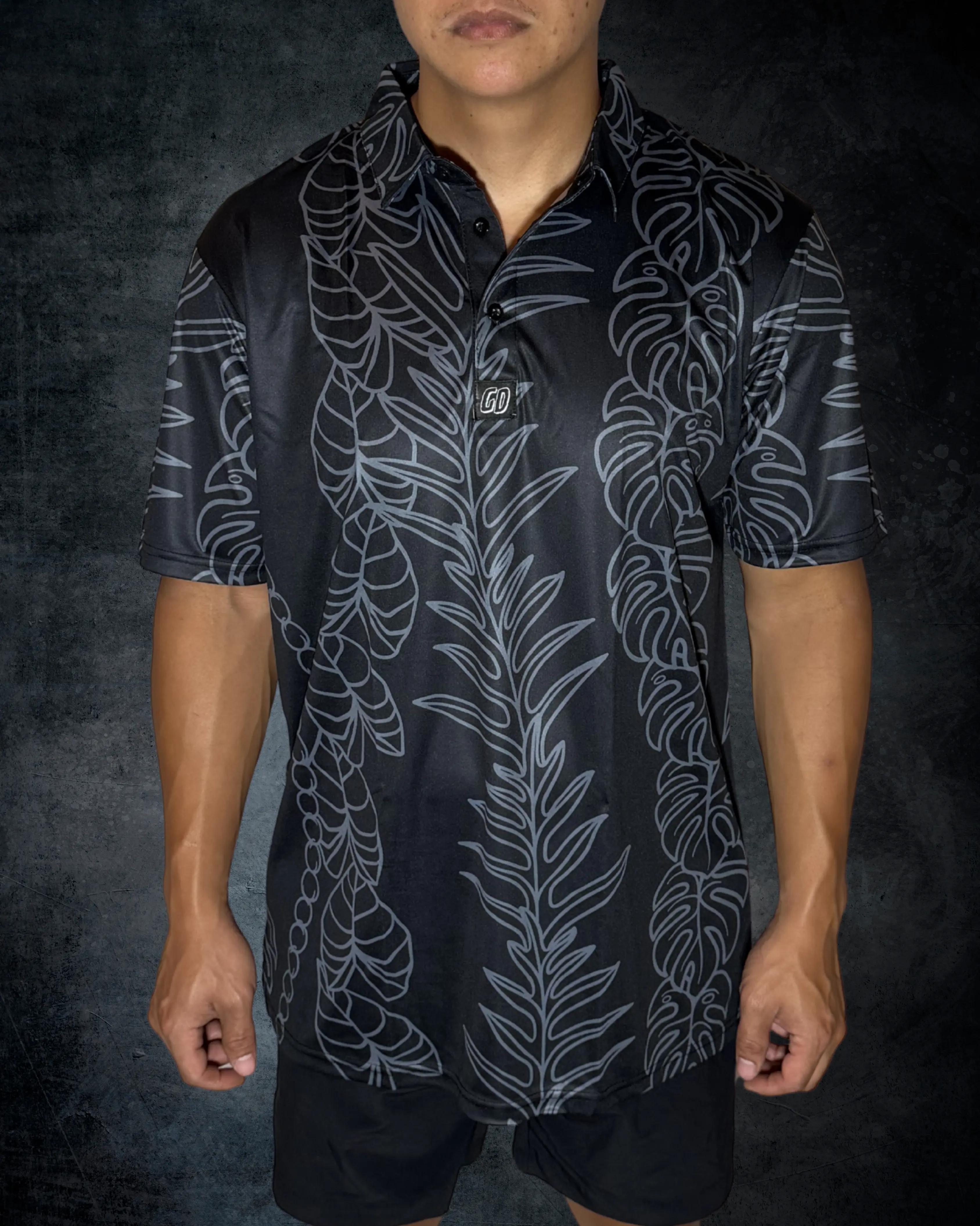 Black & Grey Lei Polo Shirt