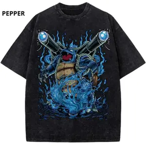 Blastoise Shirt, Anime Shirt, Graphic T-Shirt- Unisex Menswear & Womenswear - Streetwear Tops - Casual Cotton Crewneck Shortsleeve Tshirt