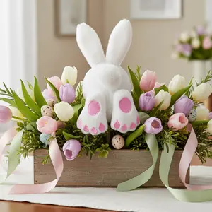 5.5" Bunny Butt Floral Pick – Easter Wreath & Tiered Tray Décor