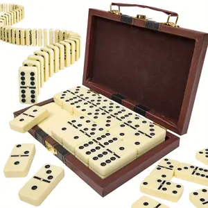 Dominos Set for Adults and Kids, 28 PiecesDouble Six Classic Dominoes in - Fun Mini Board Gamefor 2-4 Players - Ideal for Boys, Girls, Adults -Family Game Night and Vintage Party Games Gift