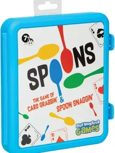 PlayMonster Games Spoons in a Case Card Games for Kids Fast-Paced Family Fun Travel-Friendly Compact Case 3-6 Players Ages 7+