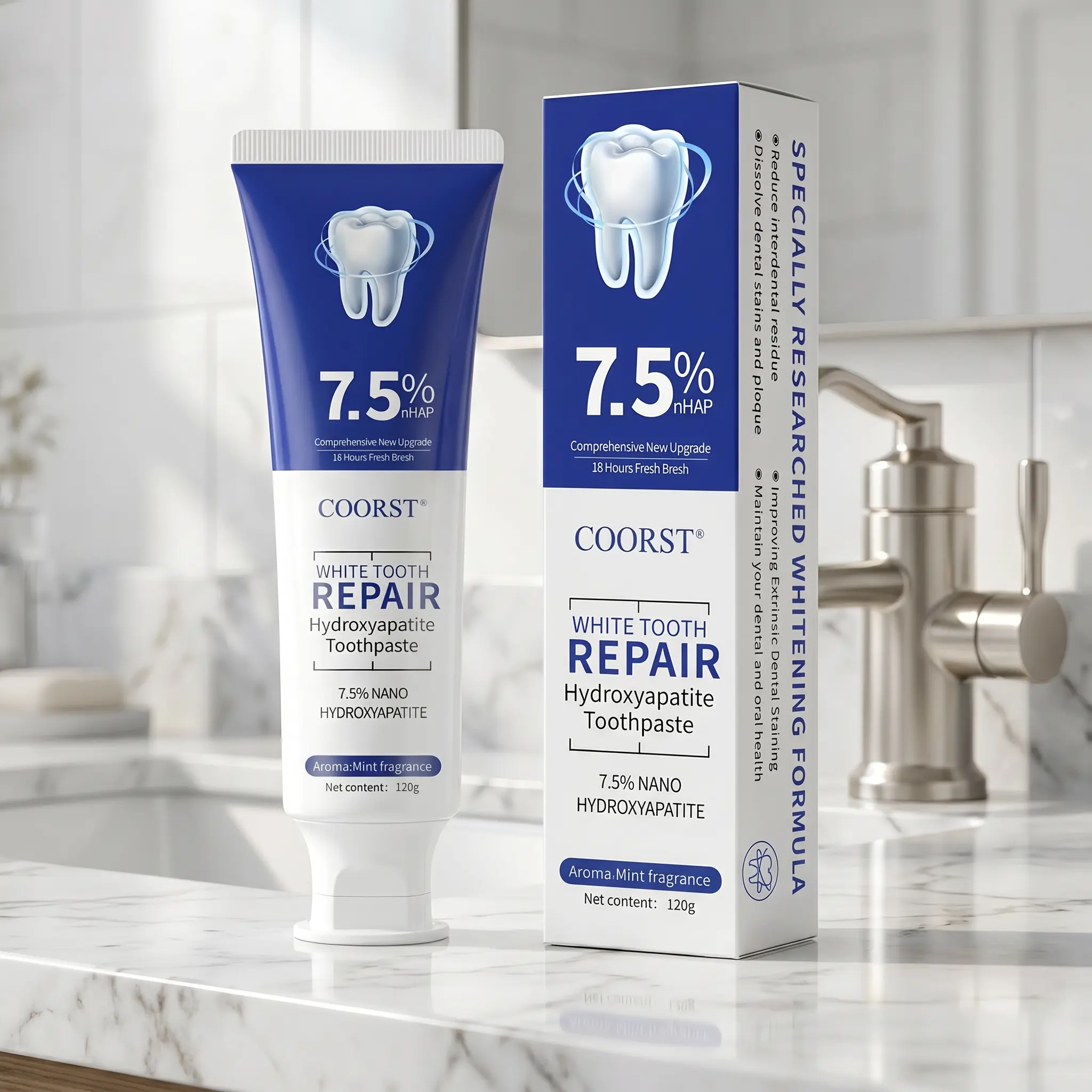 Hydroxyapatite Toothpaste for Enamel Repair & Teeth Whitening Refreshing Flavor Fluoride-Free 4.23oz Gentle Formula for Sensitive Teeth Care summervibes