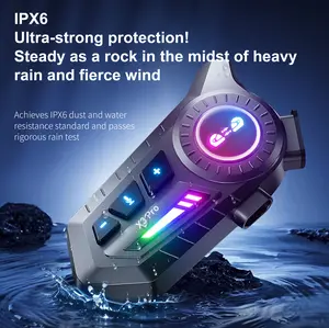 X3PRO two person cross blend intercom + mixed intercom + music sharing + FM/deep bass Bluetooth helmet headset for cycling and motorcycling, surround sound, riding noise cancellation, travel earbuds—always wear them