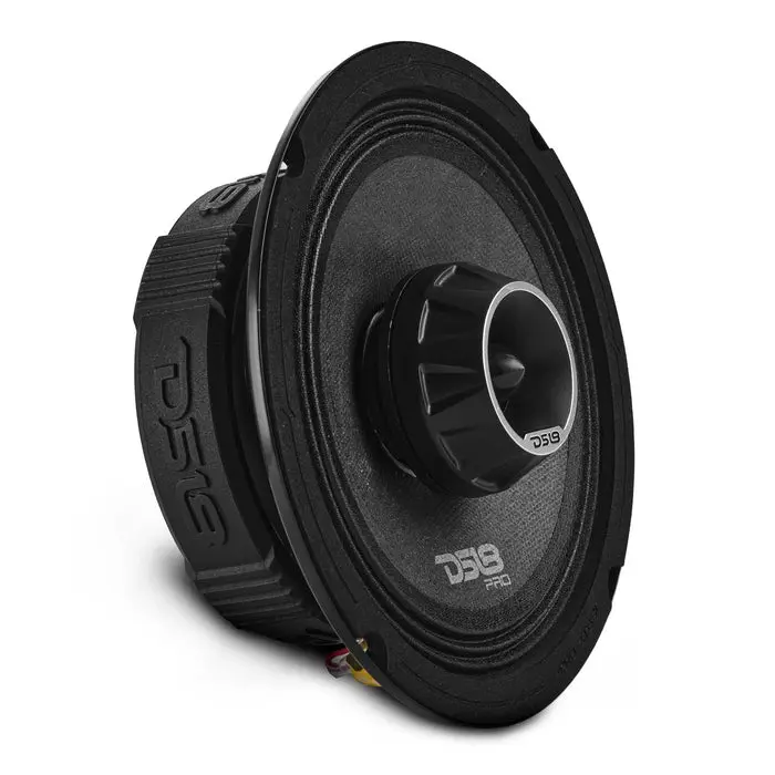 DS18 PRO-ZT6SL 6.5” (165.1mm) Slim Coaxial Mid-Range Automotive Audio Speaker, Car Stereo Upgrade with Water-Resistant Cone, Built-in Bullet Tweeter, Ferrite Core, Neodymium Magnet, 200W RMS, 4-Ohm for Cars, Motorcycles