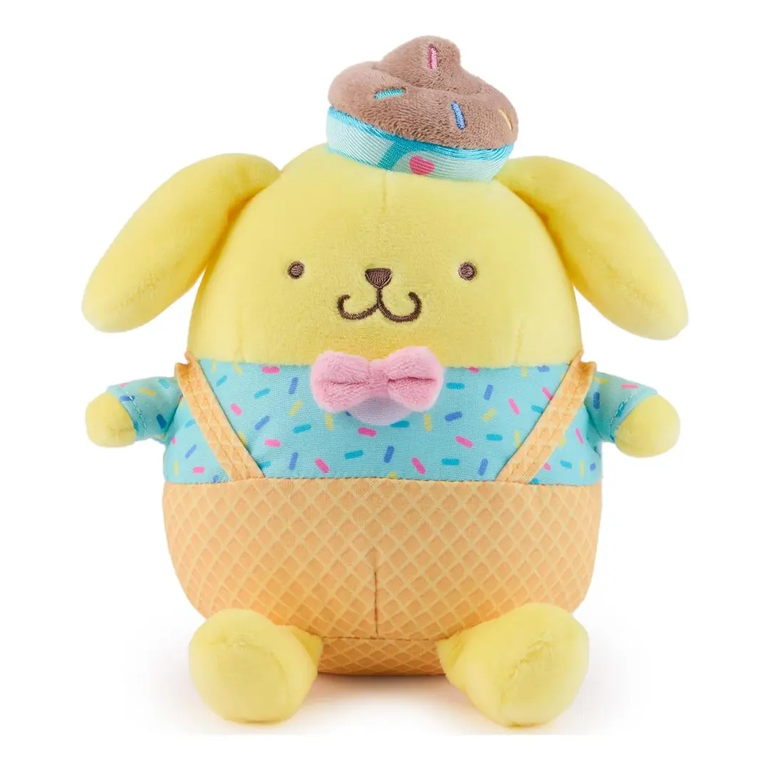 GUND Sanrio Pompompurin Ice Cream 6" Cuddly Stuffed Animal, Soft Adorable Stuffed Toy, Kawaii Stuffed Friends Collectible, Cuddly Stuffed Animals