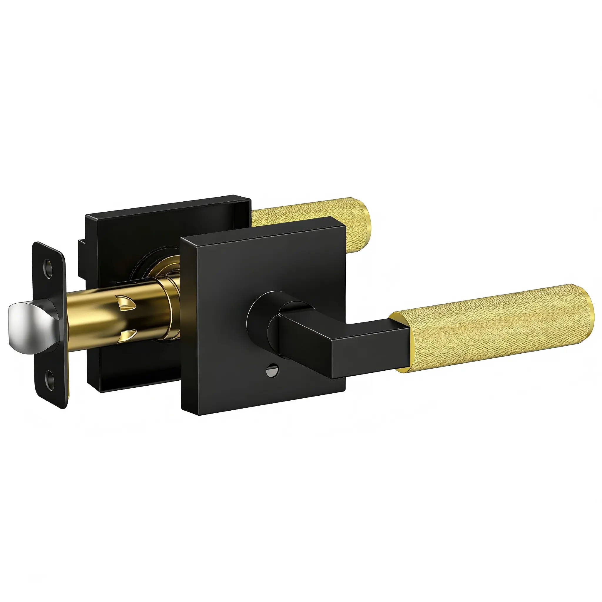 Luxury Black/Gold Door Handle, Privacy Door Level Lock For Bedroom & Bathroom