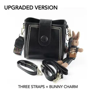 2026 New Fall/Winter Three Straps Vintage Chic High-End Brown Everyday Purse for Women, Multiple Compartments, Work, Purse charms,Versatile Casual Crossbody & Shoulder Bags HandBags Bucket Bags for Women TikTokShopBlackFriday Christmas Party Gifts
