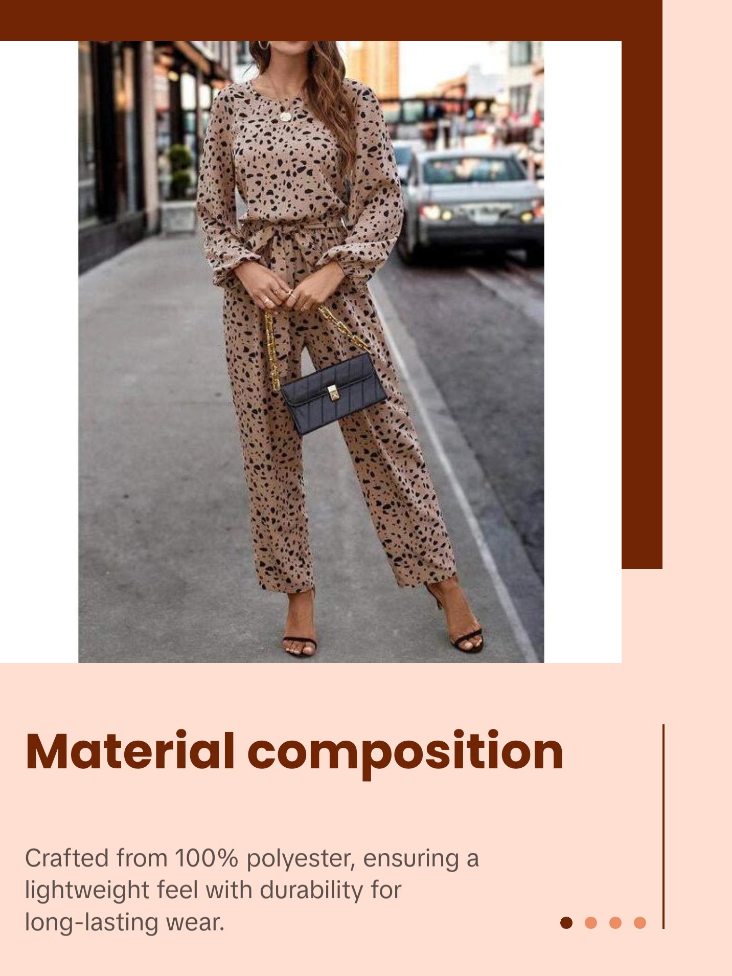 Leopard Tie Front Balloon Sleeve Jumpsuit