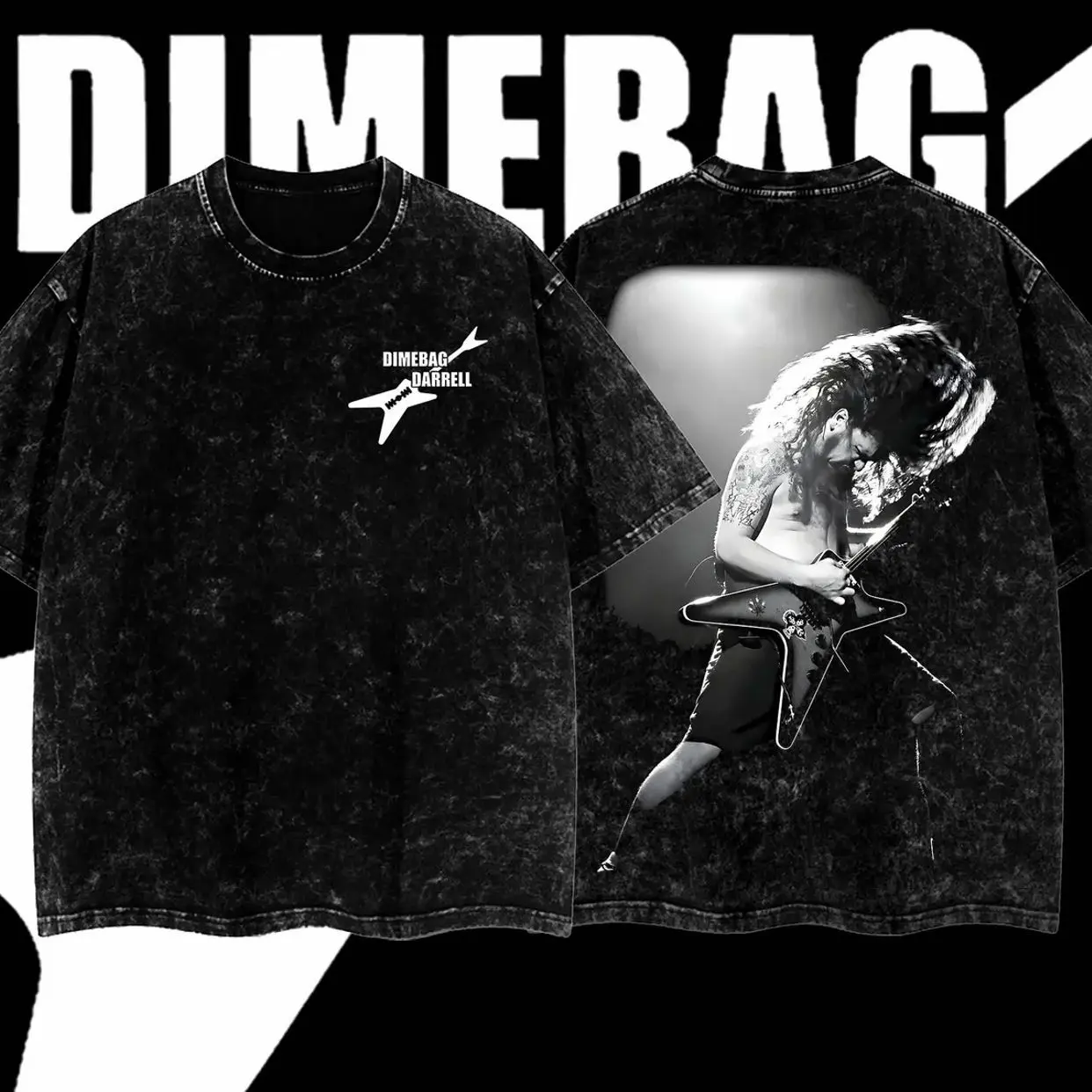 Dimebag Darrell Pantera Collage Heavy Metal Shirt, Unisex Oversize Washed Heavyweight Cotton T-shirt, Gift For Fans, Gift For Music Lovers 4XO