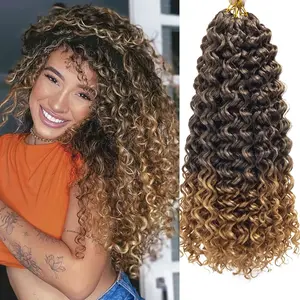 8 Packs Curly Crochet Hair 1B/27 Crochet Hair for Women Deep Wave Braiding Hair, Synthetic Bohemian Crochet Braid Water Wave Crochet Hair Extensions