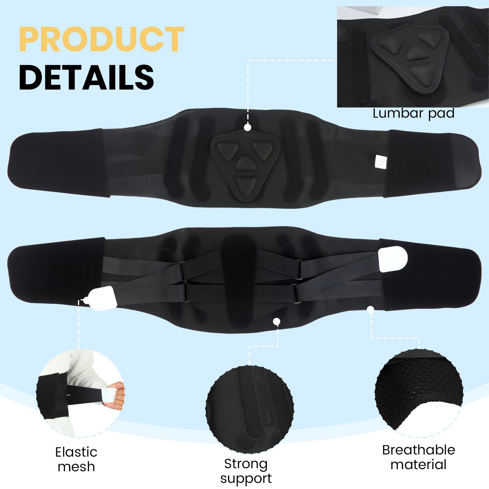 Back Brace Support Belt-Lumbar Support Back Brace for Back Pain, Sciatica, Scoliosis, Herniated Disc Adjustable Support Straps-Lower Back Brace with Removable Lumbar Pad for Men & Women summerwins