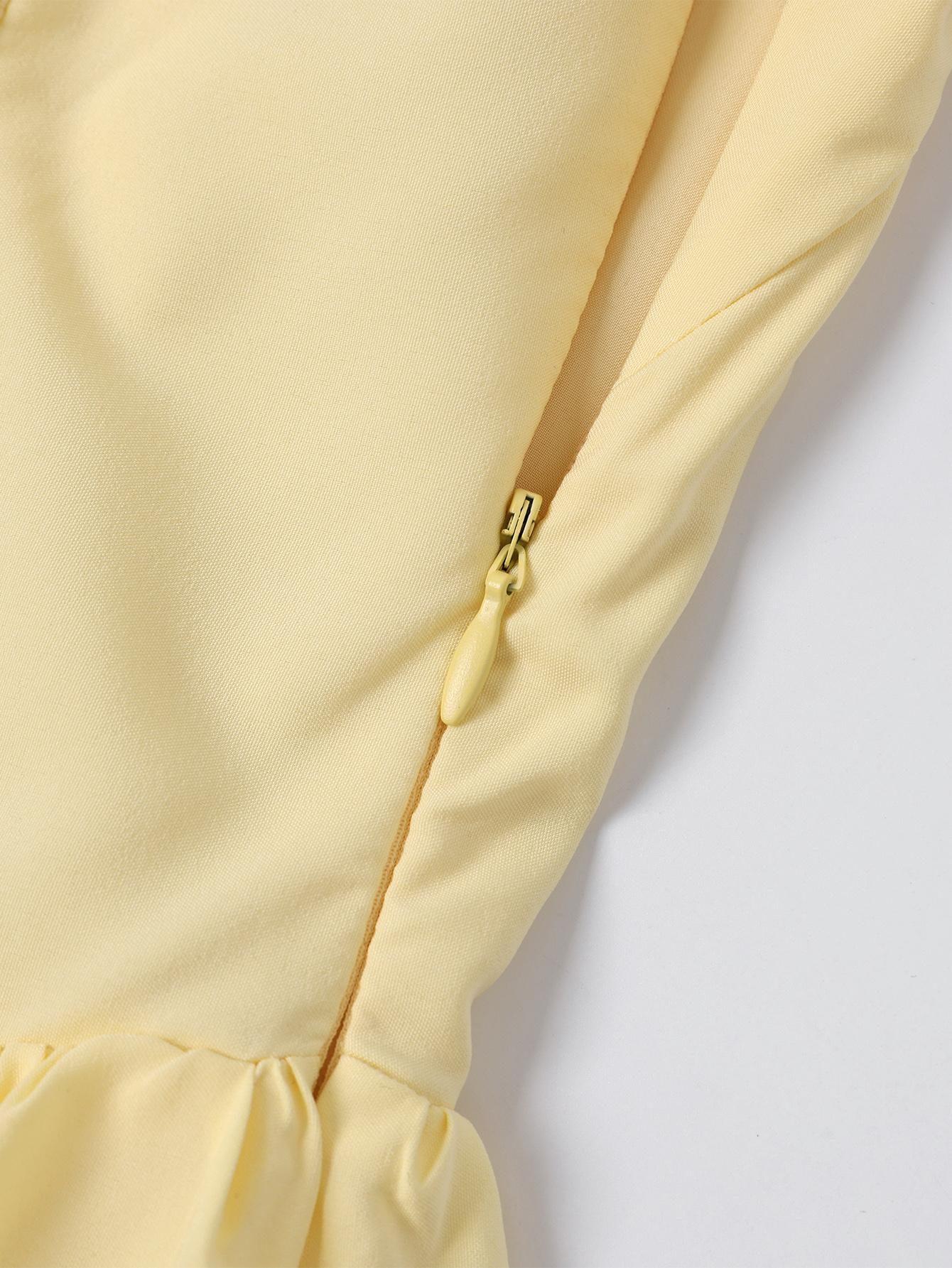 Halter Backless Smocking Tie A-line Dress, Elegant and Fashionable Party Date Dress