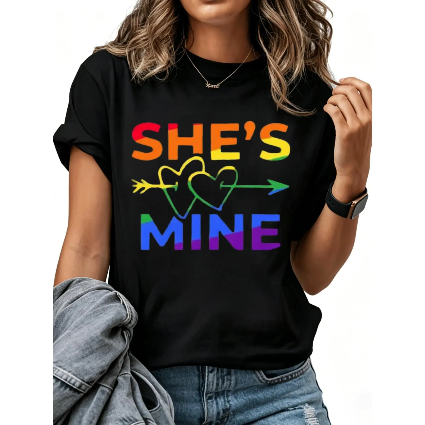 100% Cotton Lesbian Matching Shirts, Lesbian Couple Matching Shirts, She's Mine, I'm Hers, LGBT Couple Shirts, Girlfriend Matching T-Shirts, Pride T-Shirts Fit Everyday