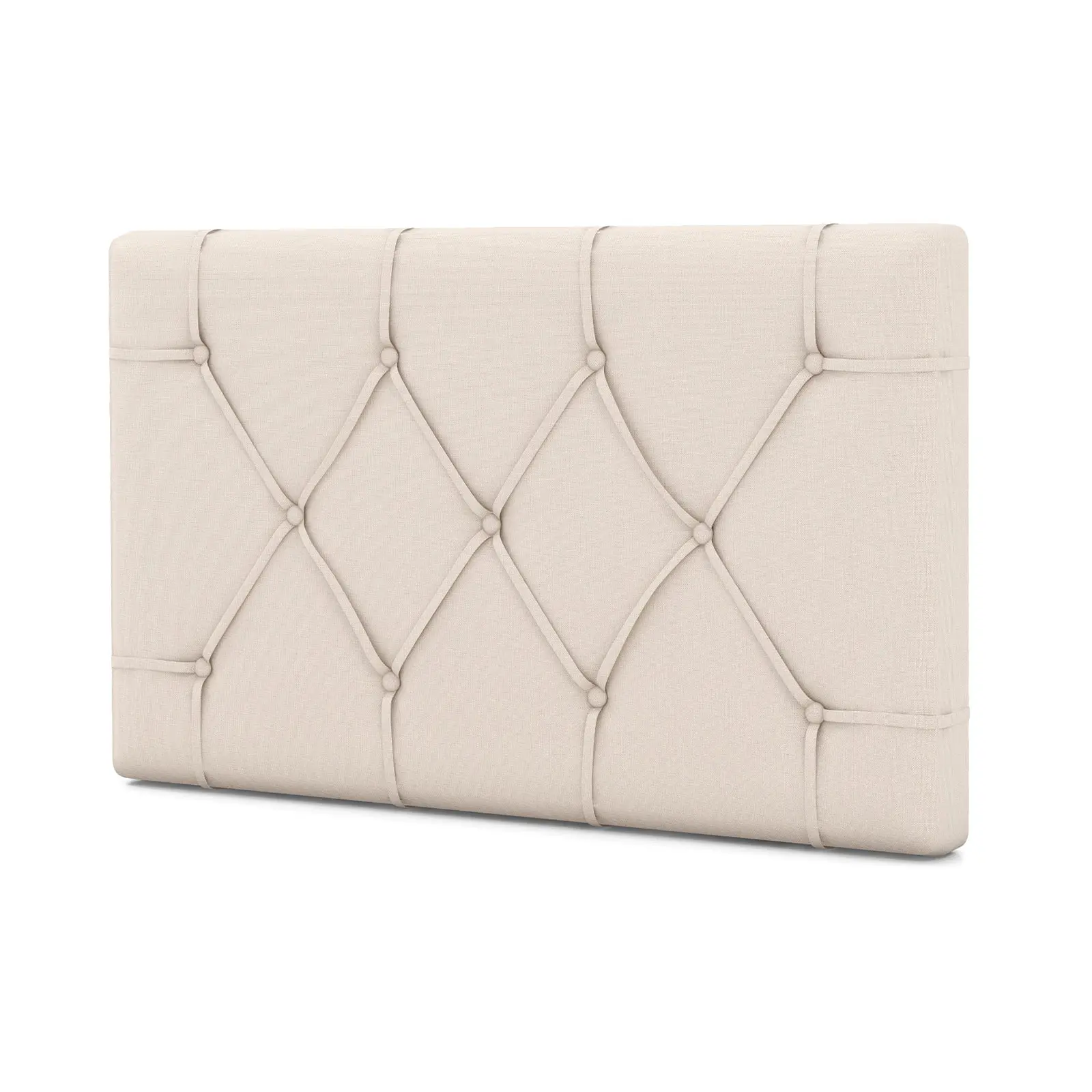 COSTWAY - Upholstered Headboard for Twin Size Bed with Fabric Upholstery-Beige
