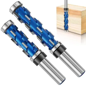 1/2inch Shank Flush Trim Router Bit High Speed Steel Flush Trimming Bit Sturdy Double Bearing Spiral Trimming Tool Woodworking Milling Cutter Tool for Soft Wood Hard Wood